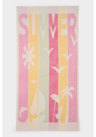 Defacto Kadın Desenli Pamuklu Plaj Havlusu C1152ax25smkr1 Çok Renkli