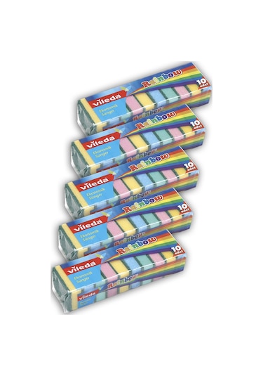 Vileda Rainbow 10'Lu Bulasik Süngeri 5'Li Paket