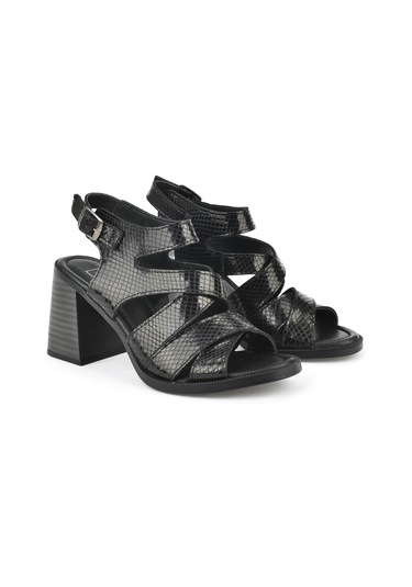 Ziya, Kadın Hakiki Deri Topuklu Sandalet 151992z54013 Siyah 151992z54013 000 Siyah