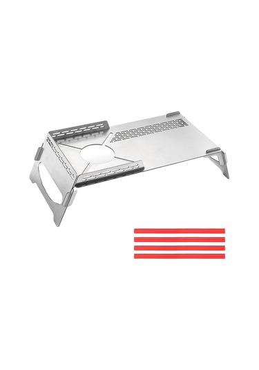 Padalink Soto310 Taşınabilir Paslanmaz Çelik Kamp Masası Ve Isıya Dayanıklı 4 Bacak Kılıfı Seti Gümüş