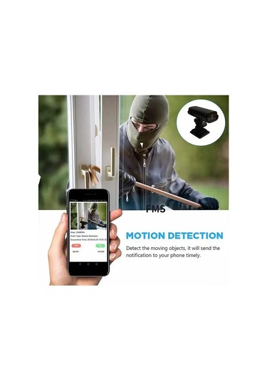 Reedark 1080p Wifi Kamera, 140 Geniş Açı, Hareket Algılama, Bulut Depolama, Sesli Kayıt, Siyah Abs 500mah Batarya