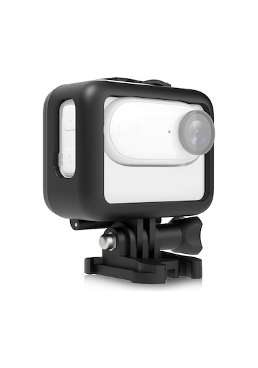 Ranyeek Insta360 Go 3 İçin Abs Malzeme Spor Kamera Korumalı Kutu - Siyah Korumalı Çerçeve + Sabit Somun + Taban Braket