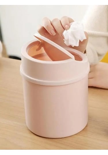 Maoyaya Mini Masaüstü Kutusu Küçük Çöp Tüp Kapaklı Tenekesi Yatak Odası Çok Renkli Çok Renkli