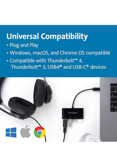 Kensington Ch1200 Usb-c 10gbps 4-port Hub, 4 Usb 3.0 Ile Usb Tipi
