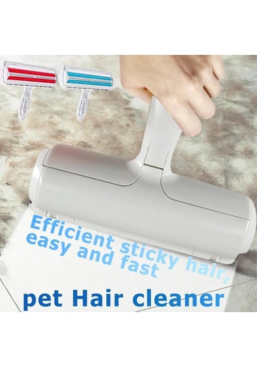 Evcil Hayvan Tüy Çıkarıcı Rulo - Kendi Kendini Temizleyen Tabanlı Köpek Ve Kedi Kürk Sökücü - Verimli Hayvan Tüy Alma Aracı - Mobilyalar İçin Mükemmel Mavi