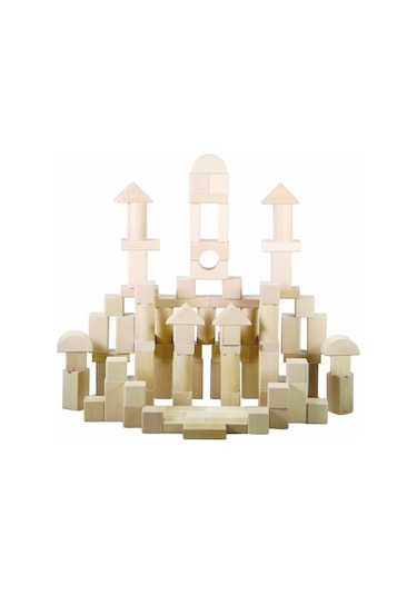 CS-8831 Natural Ahşap Blok Seti 100 Parça -Chiva