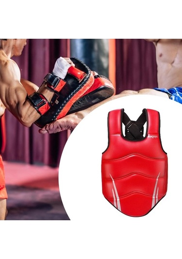 Pazly Suntek Karate Göğüs Koruyucu Elastik Boks Spor S Model Kırmızı Kırmızı