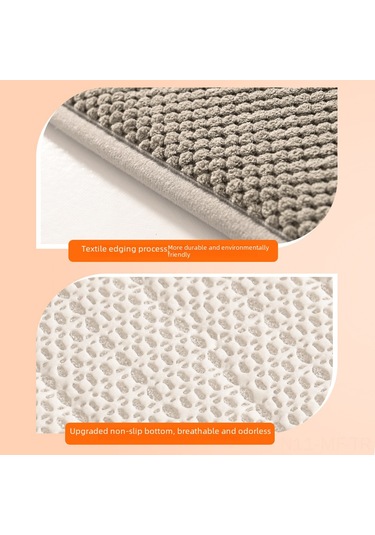 Mufunye Banyo Suyu Emici Paspas - Kayma Engellli, Hızlı Kuruyan, Ev Kullanıma Uygun Bej Renkli 50x80 Cm Diğer