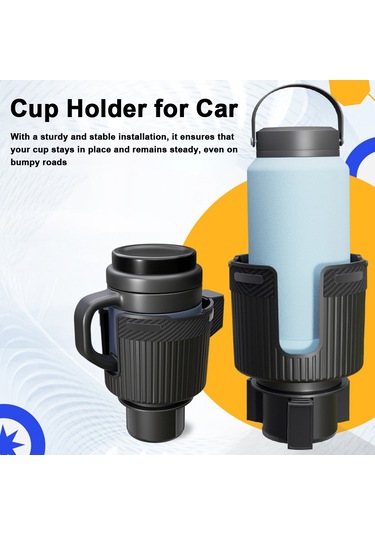 Honmex Kamyon Ve Araçlar İçin Siyah Büyük Kap Saklayıcı, 75-112mm Çaplı Termos/kahve Bardakları, Kayma Engellendirme, Abs Malzeme, Evrensel Uyumlu Siyah