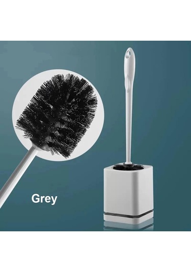 Gri Wıkhostar Kıl Tuvalet Fırçası Duvara Monte Uzun Saplı Tuvalet Fırçası Kurutma Tutucu Banyo Depolama Banyo Temizleme Fırçası