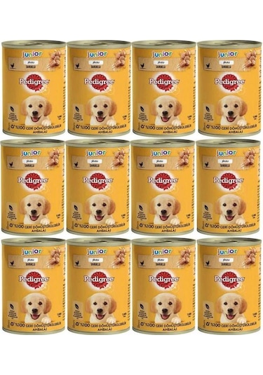 Pedigree Tavuklu Yavru Konserve Köpek Yaş Mama 400 G X12