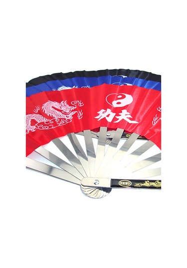 Kosona Stainless Steel Çelik Nylon Kollu Katlanabilir 35cm Siyah Tai Chi Spor Dans Gösteri Mutfak