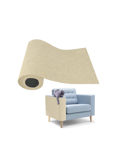 Beylini Tırmalama Halısı Yapışkanlı Mobilya Koruyucu Mat Krem Renk