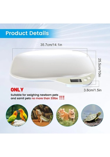 Xuweiwei Beyaz 15kg 1g Hassas Dijital Evcil Hayvan Sebze Meyve Tartısı Mutfak Kullanımı İçin Akıllı Tasarım Beyaz