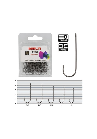 Marlin H13201 Aberdeen Hc Bn Olta İğnesi 100'lü 2/0 1 Pack