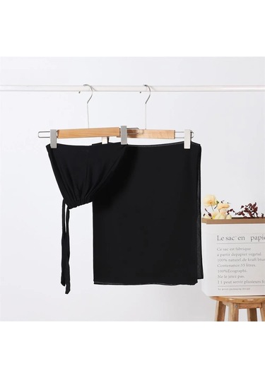 Noenname Null Kadın Şifon Başörtüsü & Jersey Undercap Seti - 2 Parçalı Black