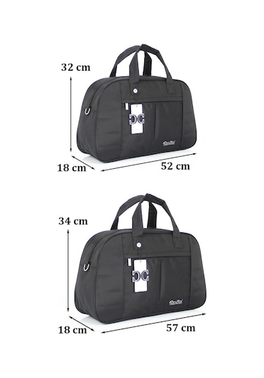 Case Club Orta Ve Büyük Boy Seyahat Ve Spor Çantası Omuz Askılı Siyah