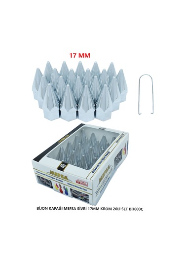 Bijon Kapağı Sivri 17 Mm Krom 20 Li Set