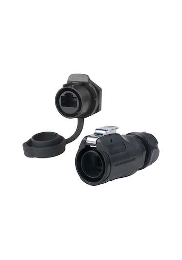 Lp-20 Rj45 Konnektör Seti Ip68 Su Geçirmez Siyah