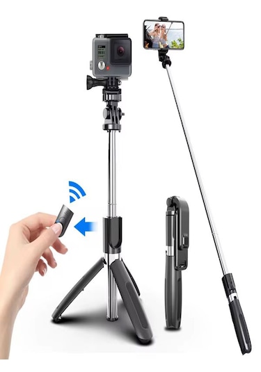 Telefon Ve Kamera Uyumlu Bluetooth Tripodlu Selfie Çubuğu 19-10