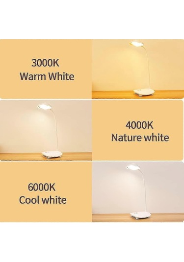 Usb Şarj Edilebilir Masa Lambası, 40 Led 2 Pil 3200mah, Dokunmati Çok Renkli