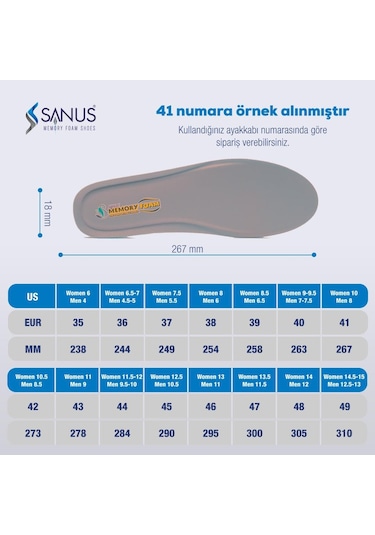 Sanus 100 Model Memory Foam Topuk Dikeni Hava Yastıklı Ortopedik Tabanlık