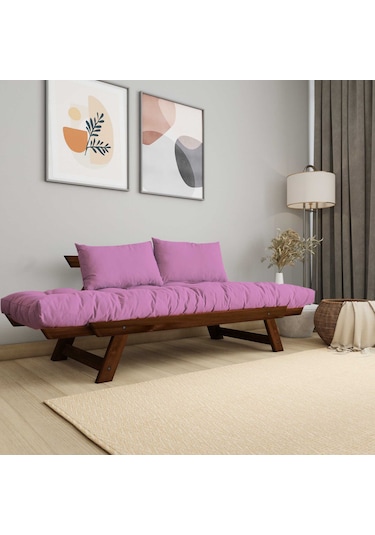 Woodesk Adalar Masif Ceviz-pembe Renk 2li Kanepe Cpt8165-210