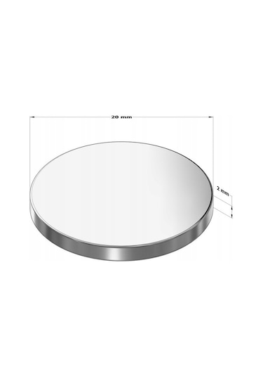 2 Adet Çap 20mm X Kalınlık 2mm Süper Güçlü Yuvarlak Neodyum Mıknatıs Magnet