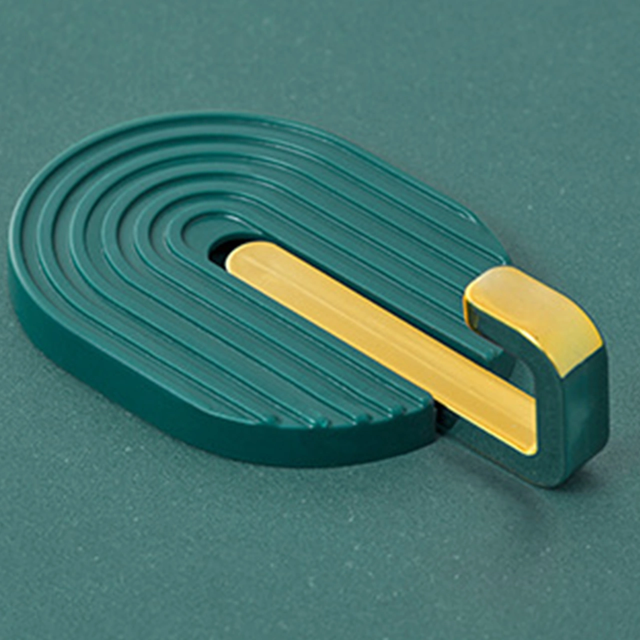 Kangvka Yeşil Yeşimli 2 Adet Multifonksiyonel Banyo/ Mutfak Otomatik Yapışkan, Delme Yok, Dayanıklı Abs Kanca Havlu, Çanta, Giysi Asma Koyu Yeşil