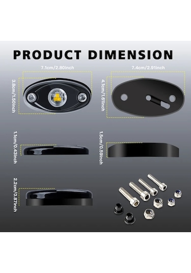 Dashanshop 4'lü Led Rock Işıklar Yeşil Araç Altı Aydınlatma Atv Utv Kamyot Tekne