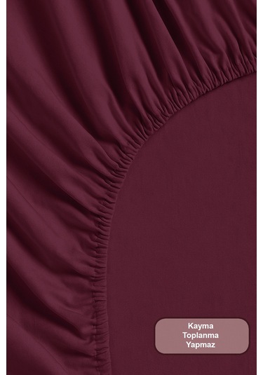 Elart Jasmin Nevresim Takımı Çift Kişilik %100 Pamuk Ranforce Lastikli Çarşaf 200x220 Cm Bordo Bordo