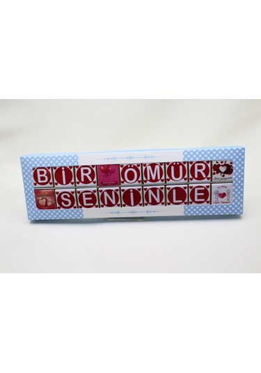 Dark Brown Bir Ömür Seninle Yazılı Bitter ve Sütlü Madlen Çikolata 36 Adet