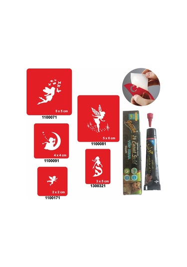 Peri Kızı Desenleri Kına İle Geçici Dövme Yapma Seti