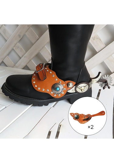 Suntek 2x Tokalı Mahmuz Kayışı Binicilik Mahmuz Kayışı Kahverengi