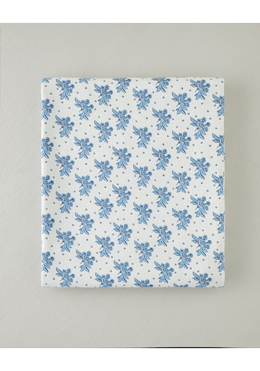 English Home Blue Bouquet Baskılı Pamuklu Çift Kişilik Pike 200x220 Cm Mavi Mavi