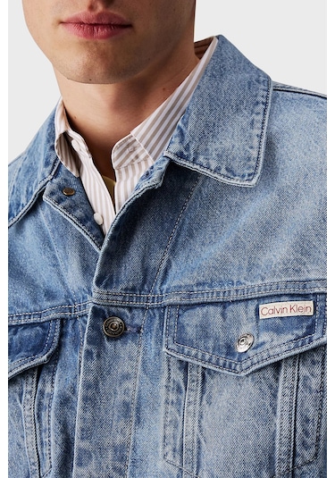 Calvin Klein Erkek Kot Ceket Lv04rb794g Ube Mavi Mavi Calvin Klein Erkek Kot Ceket Lv04rb794g Ube Mavi Mavi
