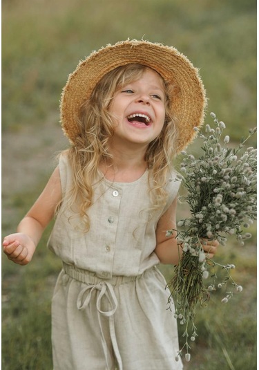 Cigit Sarh Keten Kolsuz Tulum 2-6 Naturel Beyaz