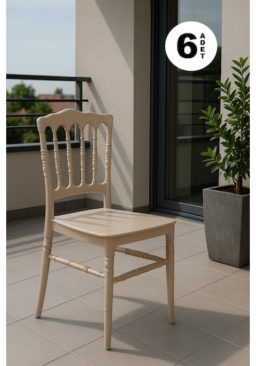6 Adet Miray Cappucino Sandalye / Balkon-bahçe-mutfak Cappuccino Cappuccino
