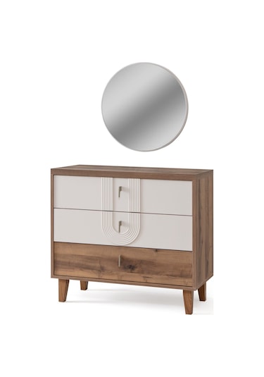 Şifonyer, Megan Çekmeceli Aynalı Şifonyer Çok Renkli