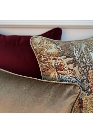 "merlot" Düz Kadife Dokulu Kırlent - Bordo - 45x45 Bordo