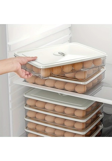 Willowhaven Süt Beyaz 24 Gözlü Buzdolabı Yumurta Saklama Kutusu Taze Tutan Gıda Sınıfı Süt Beyazı