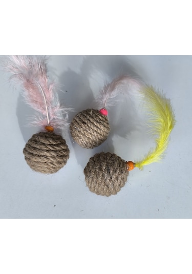 Jut Halat Örgü Kedi Oyun Topu 5 Cm