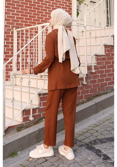 Ribana Detaylı Takım Kahverengi Kahverengi