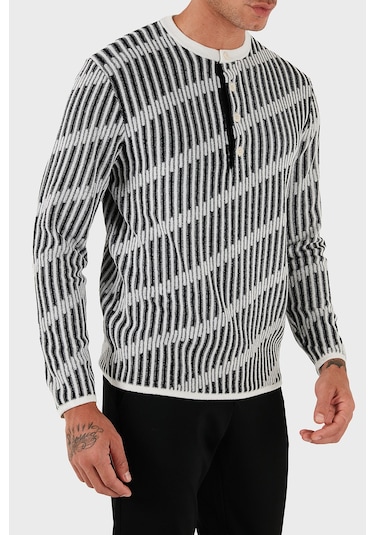 Emporio Armani Erkek Kazak Em003517 Af19553 Fc005 Siyah-beyaz Siyah-beyaz