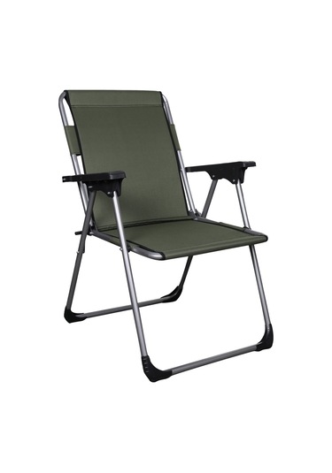 Alin Metal Lüks 4''lü Katlanır Sandalye Ve Masa Seti Haki Haki