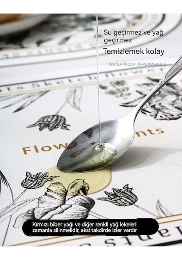 Siyah Beyaz Desen Oval Deri Masa Kase Mat Bardak Altlığı 004 Beyaz - Siyah