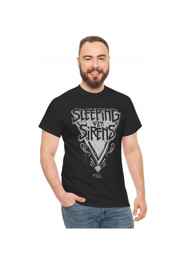 Sirenlerle Uyumak Rock Müzik Trend Grafik Tişörtler SIYAH