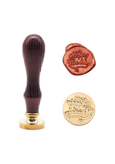 Mektup Damga Mühürü Happy Birthday + 30 Mühür Mumu + Eritme Kaşığ