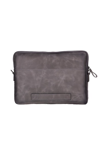 Leeds 14 İnç Macbook Ve Pc Uyumlu, Hakiki Deri, El Yapımı Kılıf, Gölgeli Gri Gri