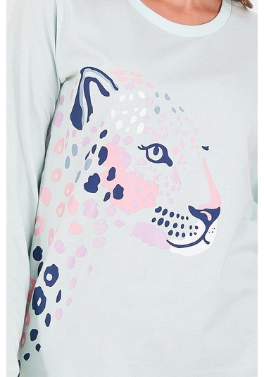 Roly Poly 2960 Leopard Kadın Uzun Kol Pijama Takım Nil